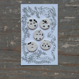 While Silver Beast Studio - Original Buttons 18mm Set of 5