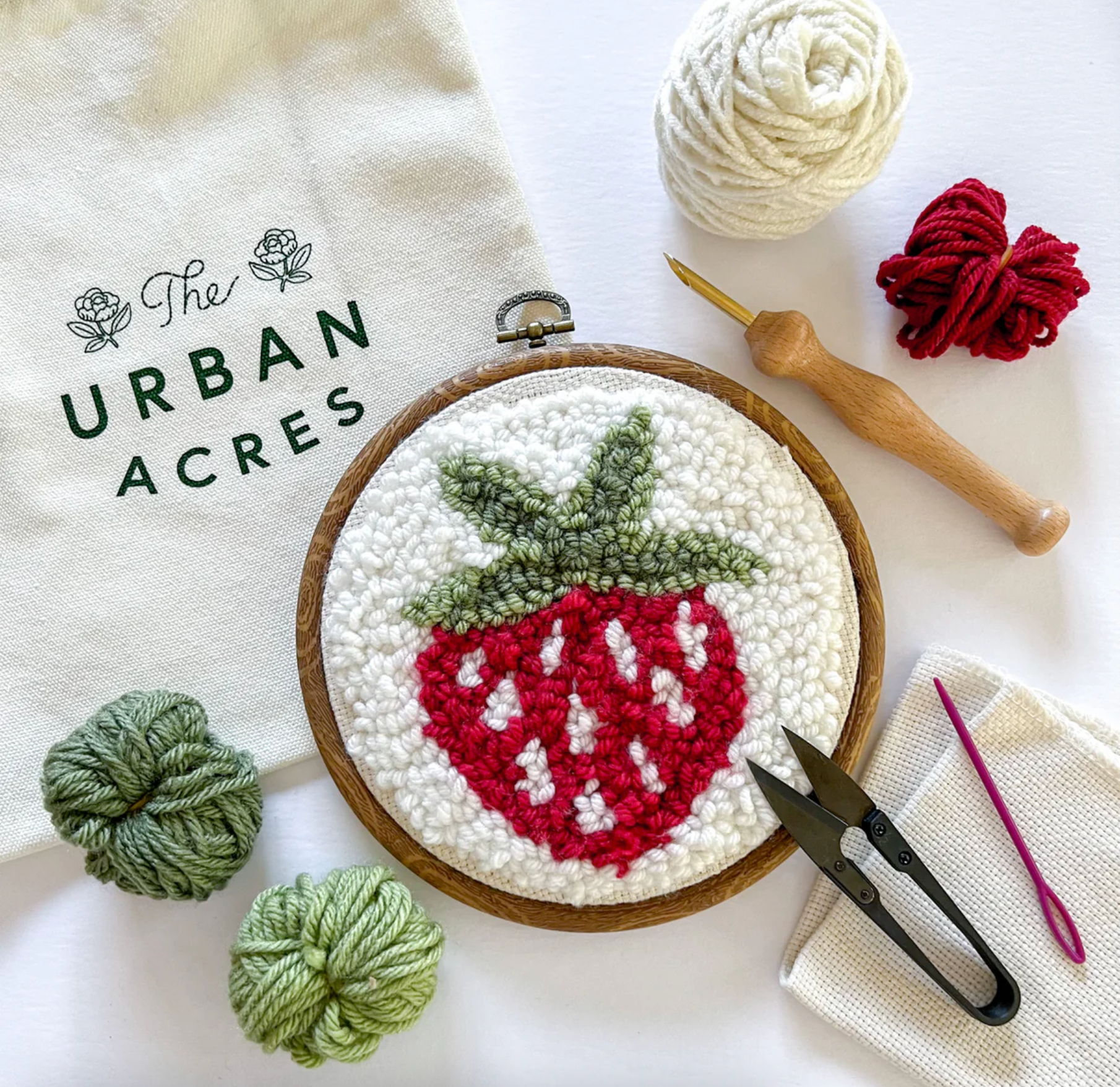 Strawberry Punch Needle Kit – Woven Art Yarn Shop