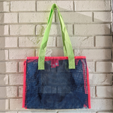 Mesh Contrast Tote Bag
