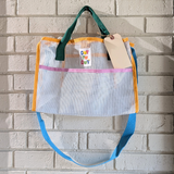 Mesh Contrast Tote Bag