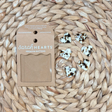 Black & Cream Tortoise Heart Buttons