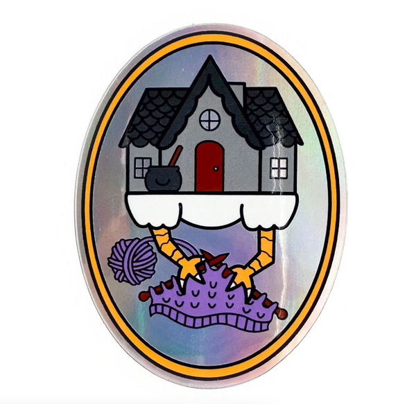 Baba Yaga Knitting Sticker