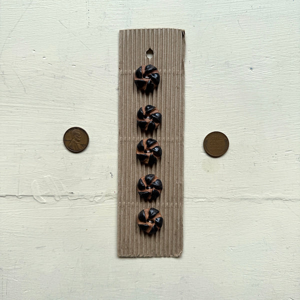 Black Swirl Terracotta Buttons