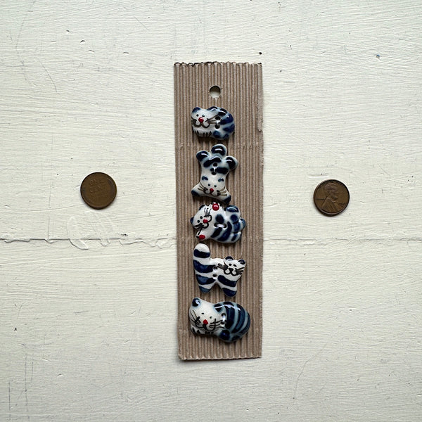 Blue Fun Cat Buttons