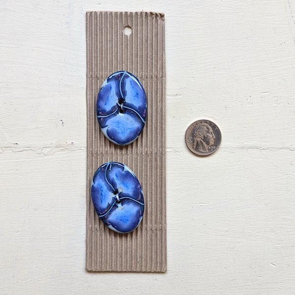 Blue Oval Buttons