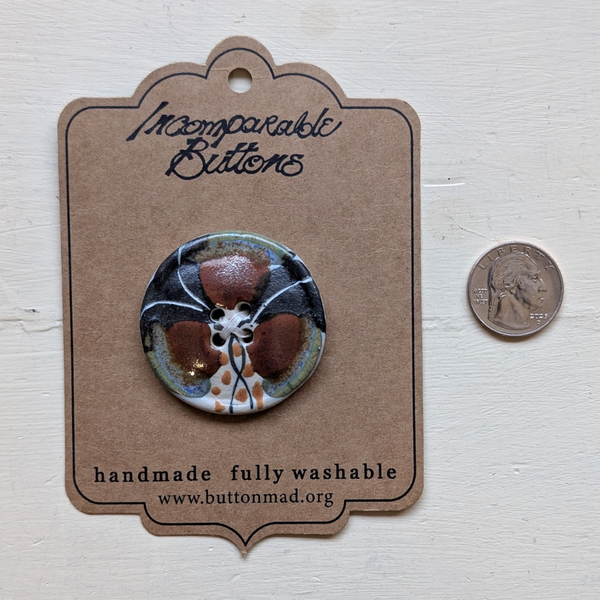 Large Brown Floral Buttons