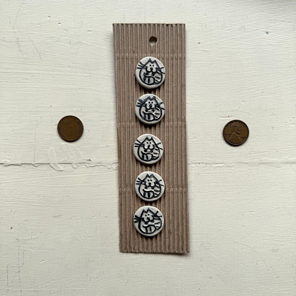 Graphic Black Cat Buttons