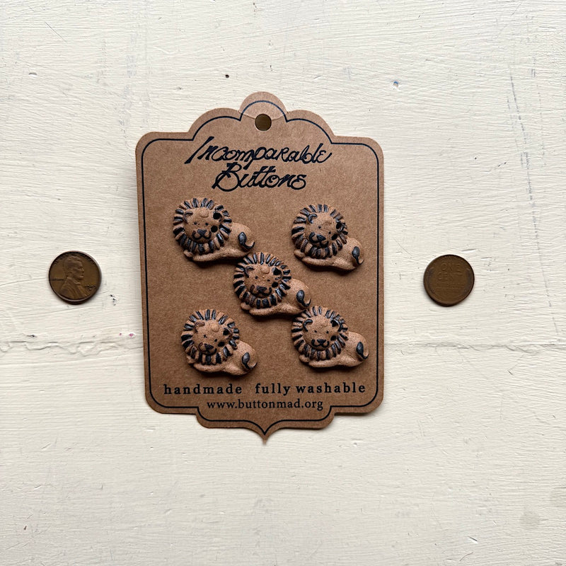 Terracotta Lion Buttons