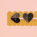 Two Toned Black Heart Buttons