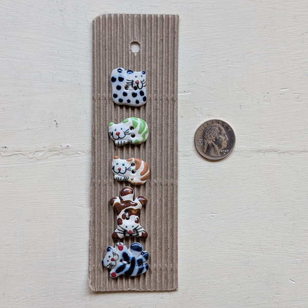 Mixed Color Fun Cat Buttons