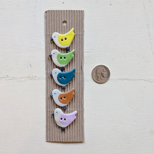 Mixed Color Bird Buttons