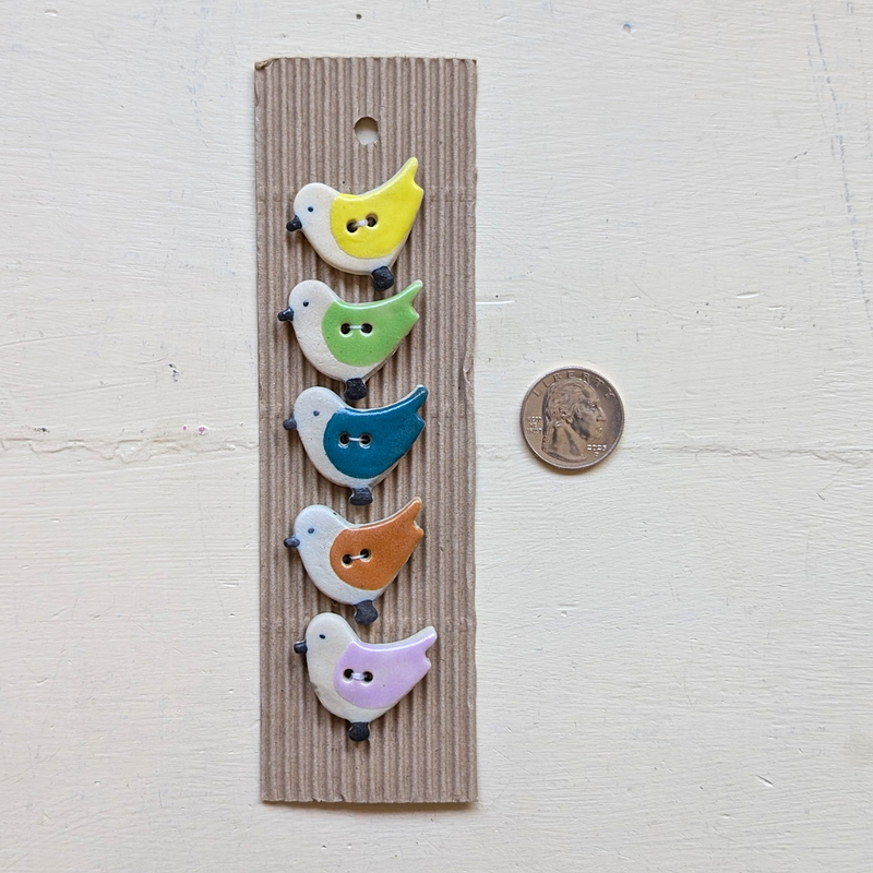 Mixed Color Bird Buttons