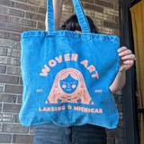 Woven Art Denim Branded Tote