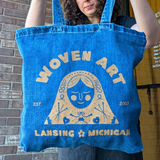 Woven Art Denim Branded Tote