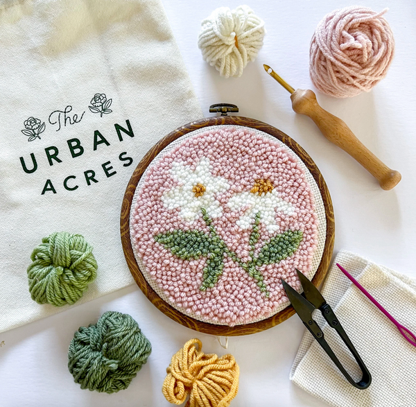 Pink Daisy Punch Needle Kit