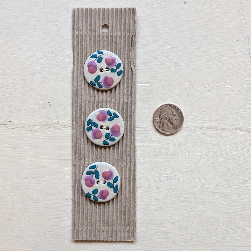 Pink Floral Buttons