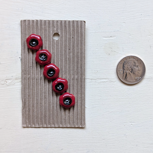 Red Flower Buttons