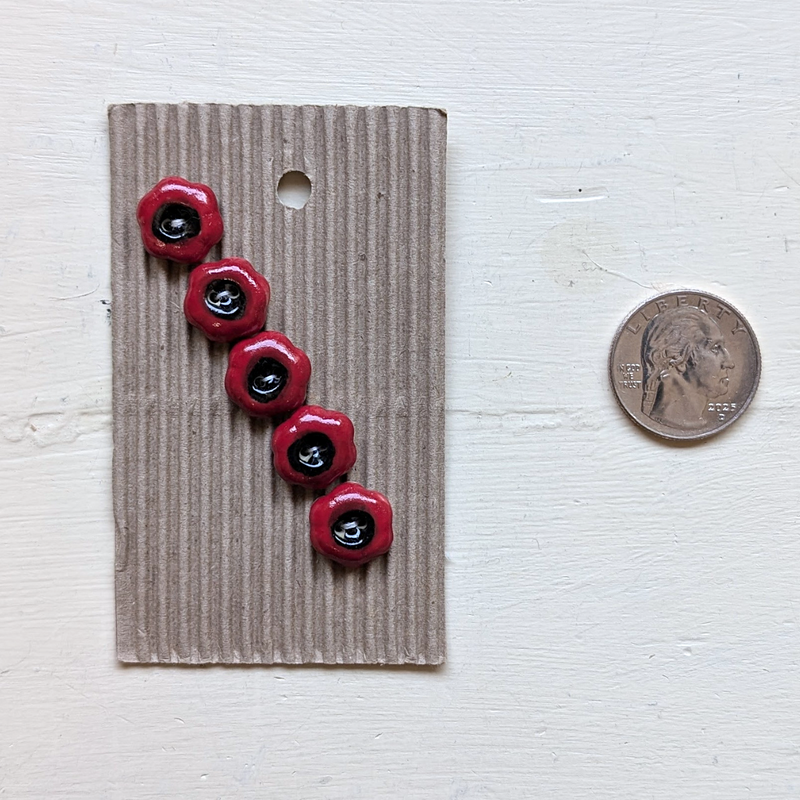 Red Flower Buttons
