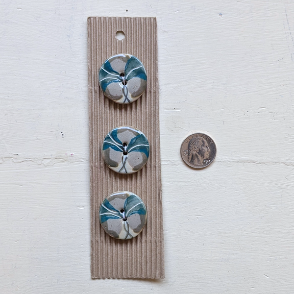 Green Floral Buttons