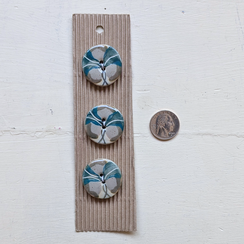 Green Floral Buttons