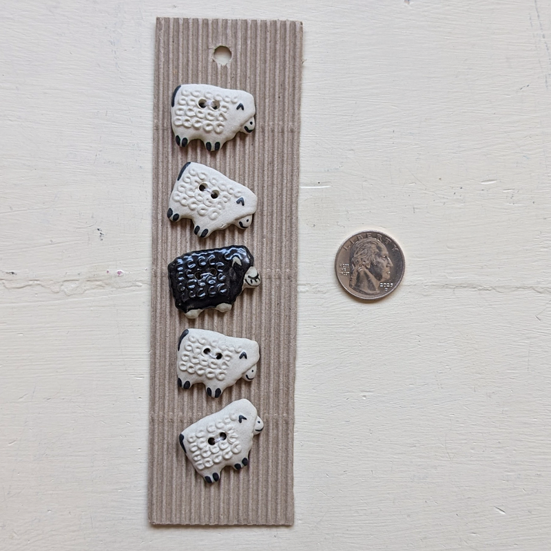 Sheep Buttons B&W