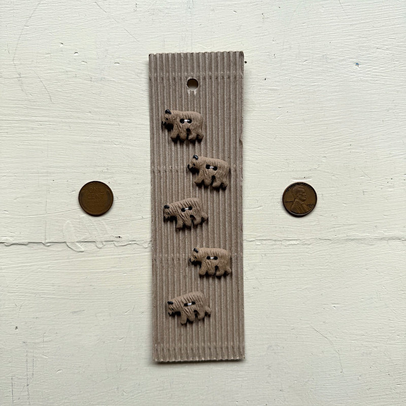 Terracotta Bear Buttons