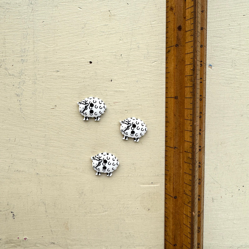 White Sheep Plastic Buttons