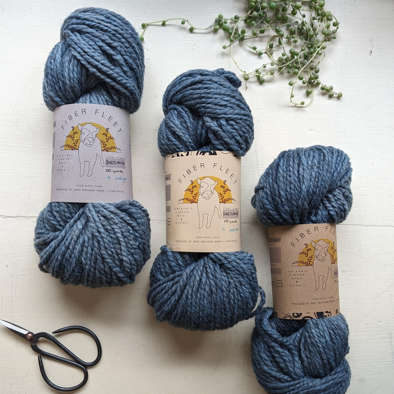Indigo Dyed Shetland Bulky