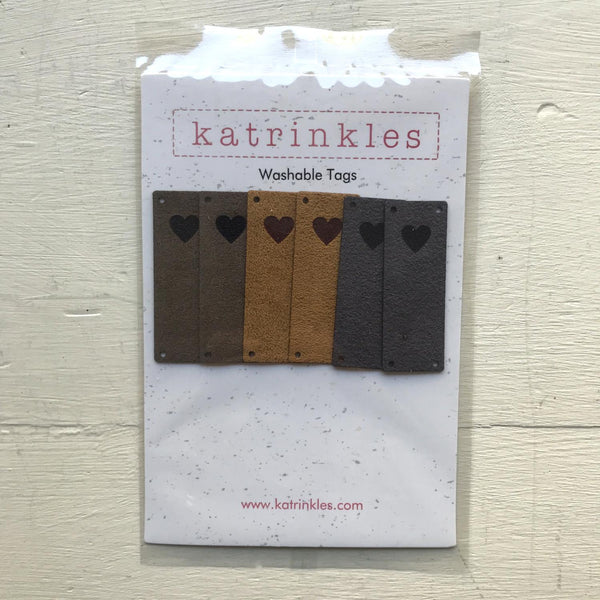 Faux Suede Heart Tags