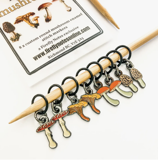 Mushroom Stitch Marker Rings